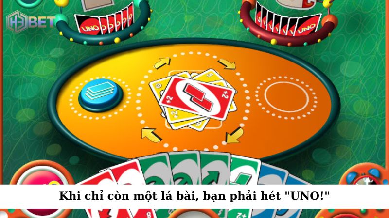 Khi bạn chỉ còn một lá bài trong tay, bạn phải hét "UNO!" trước khi người chơi kế tiếp ra lượt