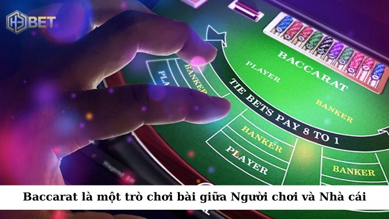 Baccarat là một trò chơi bài giữa hai bên: Người chơi (Player) và Nhà cái (Banker)