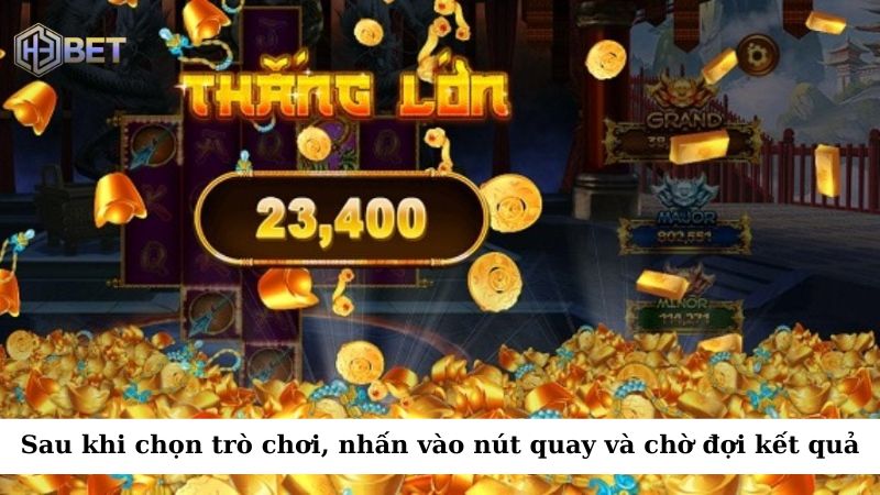 Sau khi chọn trò chơi, bạn chỉ cần nhấn vào nút quay và chờ đợi kết quả
