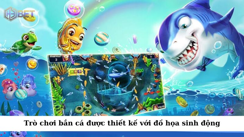 Trò chơi bắn cá ăn tiền trên điện thoại được thiết kế với đồ họa sinh động